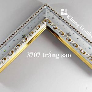 phào khung tranh 3707 trắng sao