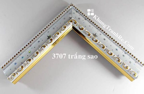 phào khung tranh 3707 trắng sao