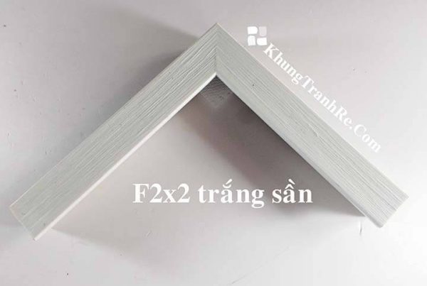 phào khung tranh F2x2 trắng sần