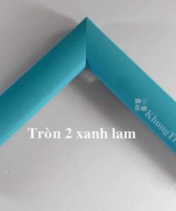 phào khung tranh tròn 2 xanh lam