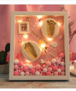 khung ảnh in hình chân tay bé 3D hình chữ nhật để bàn trang trí