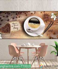 Tranh cốc café trái tim TT0019