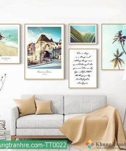 bộ 5 tranh thiên nhiên treo phòng khách hiện đại tt0022