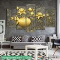 bộ 5 tranh ghép bình hoa sen vàng tt0029