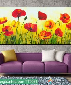 Tranh cánh đồng hoa poppy TT0066