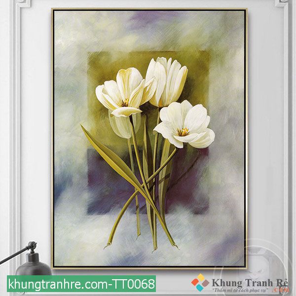 Tranh hoa tulip trắng TT0068