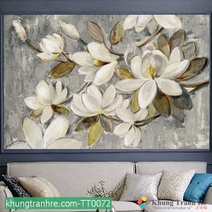Tranh canvas cành hoa trắng TT0072