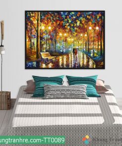 Tranh con đường đêm sơn dầu TT0089