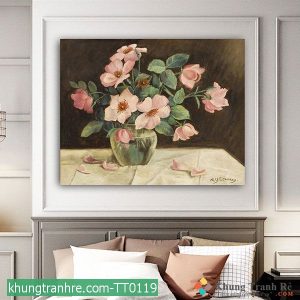 Tranh bình hoa vẽ TT0119
