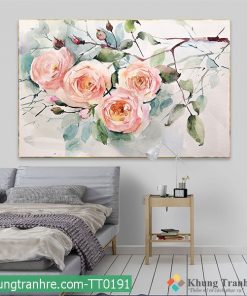Tranh cành hoa hồng vẽ TT0191
