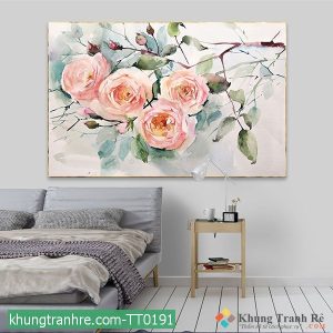 Tranh cành hoa hồng vẽ TT0191