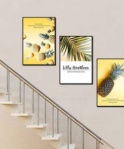 Tranh treo cầu thang lá, quả dứa TT0195