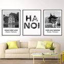 Bộ 3 tranh hà nội đen trắng TT0196