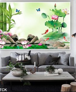 Tranh cá chép hoa sen