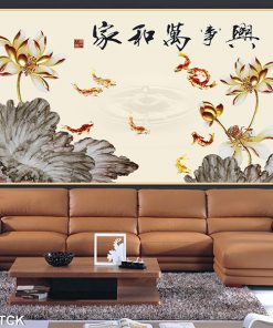 Tranh cá chép hoa sen