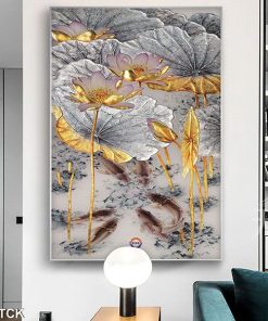 Tranh cá chép hoa sen