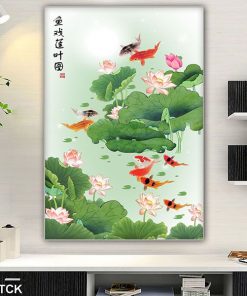 Tranh cá chép hoa sen