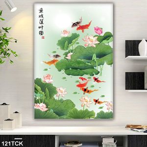 Tranh cá chép hoa sen TT0478