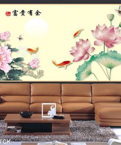 Tranh cá chép hoa sen