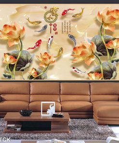 Tranh cá chép hoa sen