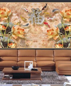 Tranh cá chép hoa sen