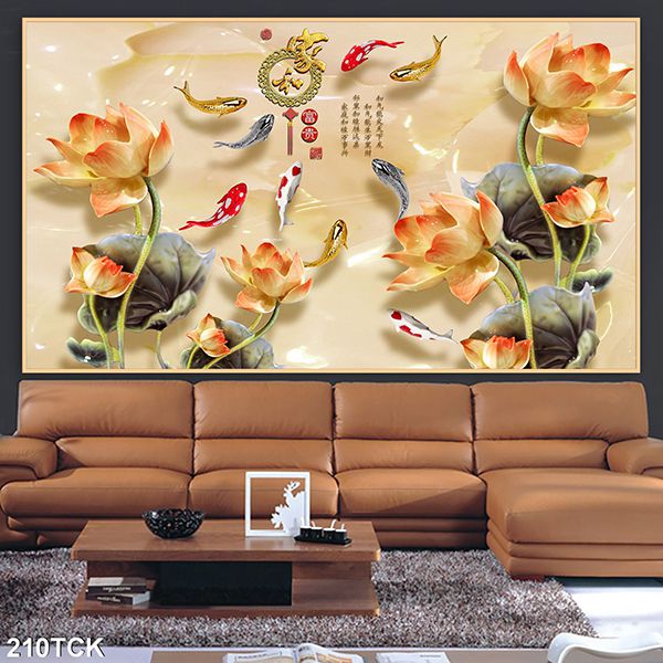 Tranh cá chép hoa sen