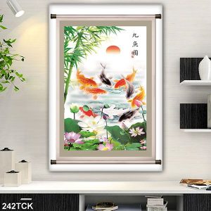 Tranh đàn cá chép và hoa sen TT0535