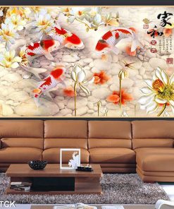 Tranh cá chép hoa sen