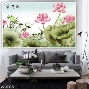 Tranh cá chép và hoa sen TT0550