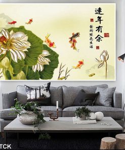 Tranh cá chép hoa sen