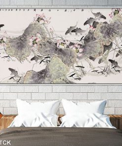 Tranh cá chép hoa sen