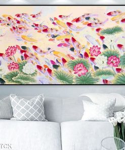 Tranh cá chép hoa sen