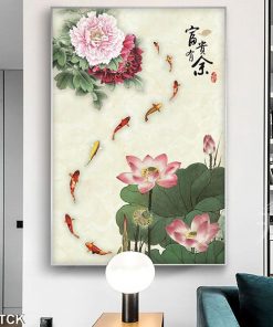 Tranh cá chép hoa sen