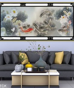 Tranh cá chép hoa sen