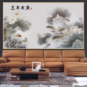 Tranh cá chép hoa sen TT0602