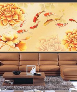 Tranh cá chép hoa sen