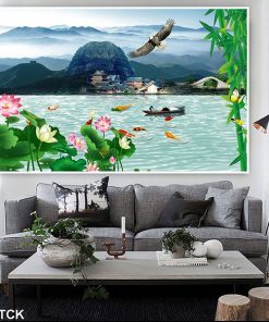 Tranh cá chép hoa sen