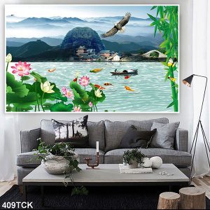 Tranh cá chép hoa sen TT0607