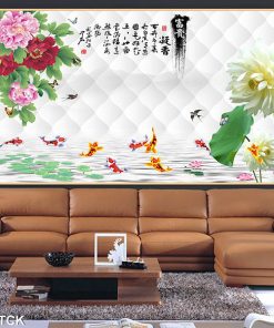 Tranh cá chép hoa mẫu đơn