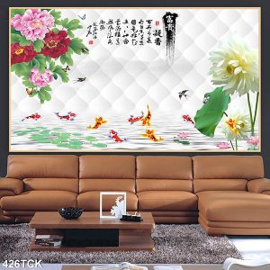 Tranh cá chép hoa mẫu đơn TT0620