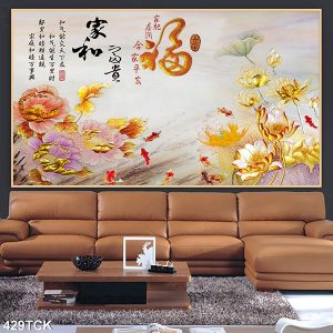 Tranh cá chép hoa sen vàng TT0623