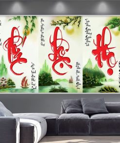 Tranh phúc lộc thọ thư pháp