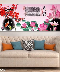 Tranh cá chép hoa sen