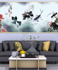 tranh cá chép hoa sen TT0628