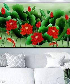 Tranh cá chép hoa sen