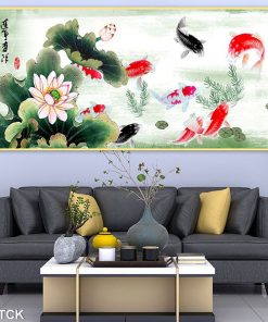 tranh cá chép hoa sen TT0647
