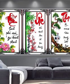 Tranh phúc lộc thọ thư pháp