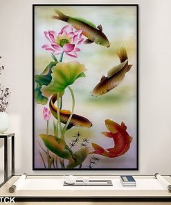 Tranh cá chép hoa sen
