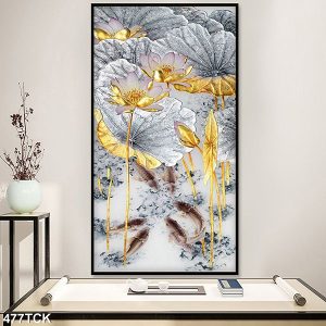 Tranh cá chép hoa sen vàng TT0651