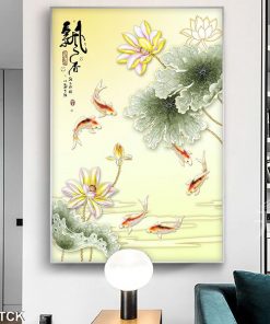 Tranh cá chép hoa sen